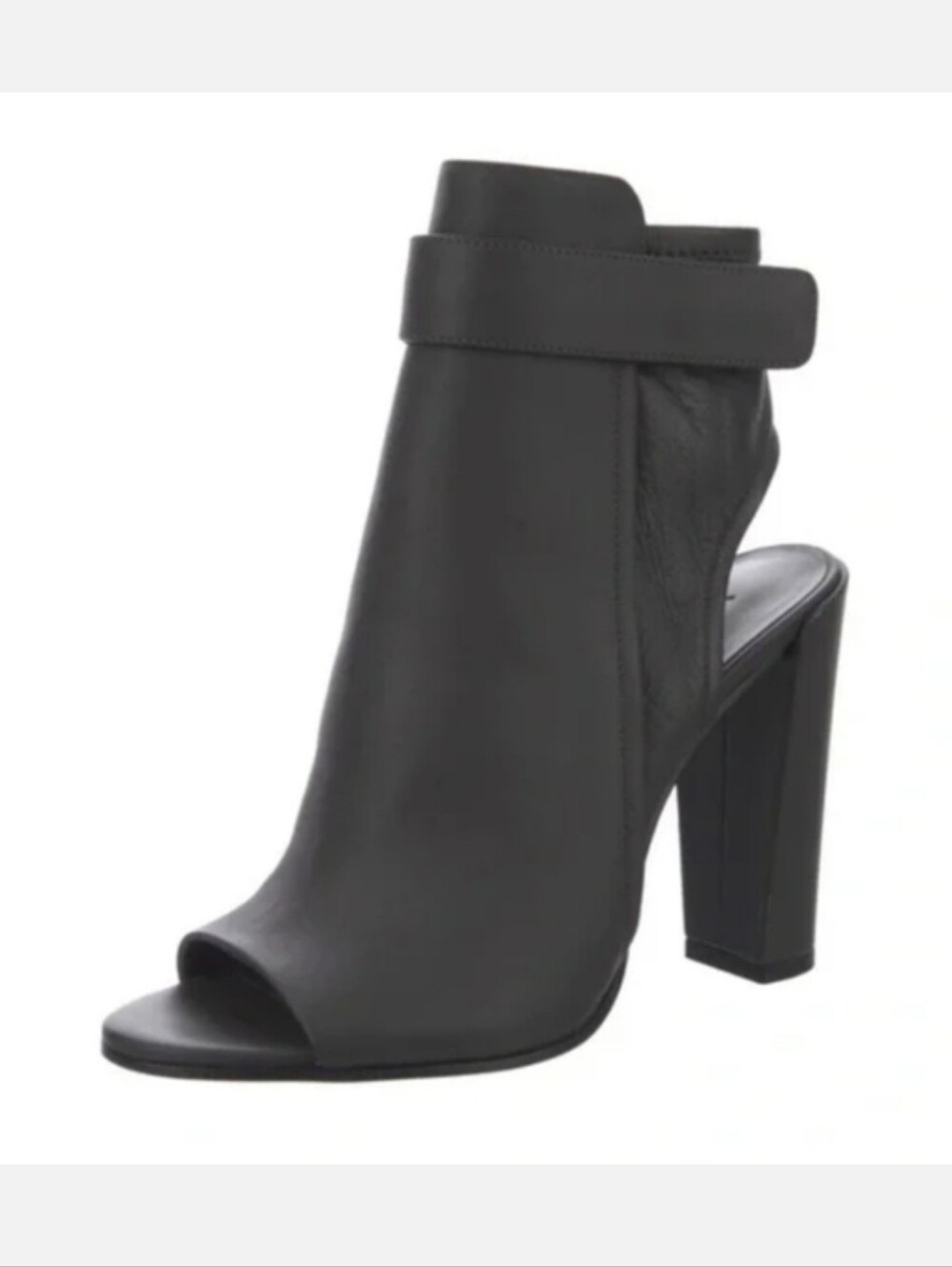 Vince Brigham Open Toe Leather Ankle Booties